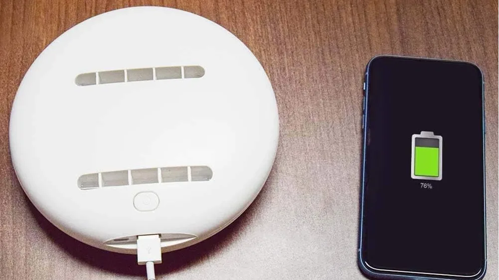 Device in use on kitchen surface